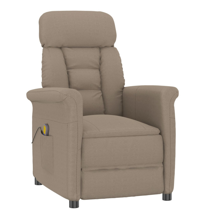 Fauteuil de massage en tissu microfibre taupe | Mobilier & Déco