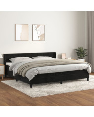Sommier à lattes de lit et matelas Noir 200x200 cm Velours | Mobilier & Déco