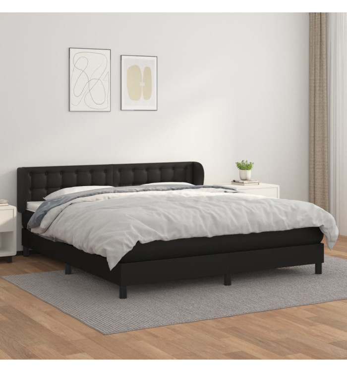 Sommier à lattes de lit avec matelas Noir 160x200 cm | Mobilier & Déco