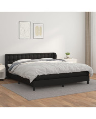 Sommier à lattes de lit avec matelas Noir 160x200 cm | Mobilier & Déco
