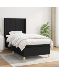 Sommier à lattes de lit et matelas Noir 80x200 cm Tissu | Mobilier & Déco