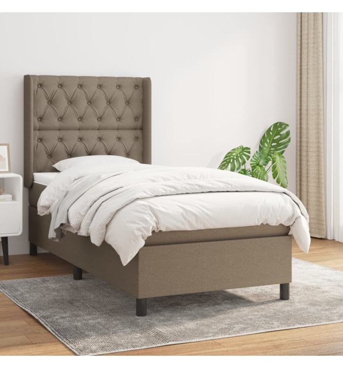 Sommier à lattes de lit avec matelas Taupe 80x200 cm Tissu | Mobilier & Déco