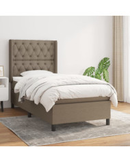 Sommier à lattes de lit avec matelas Taupe 80x200 cm Tissu | Mobilier & Déco