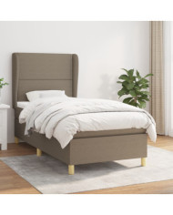 Sommier à lattes de lit avec matelas Taupe 90x200 cm Tissu | Mobilier & Déco