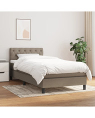 Sommier à lattes de lit avec matelas Taupe 80x200 cm Tissu | Mobilier & Déco