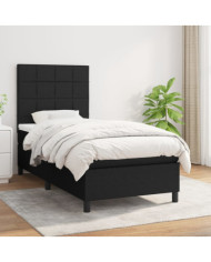 Sommier à lattes de lit et matelas Noir 80x200 cm Tissu | Mobilier & Déco