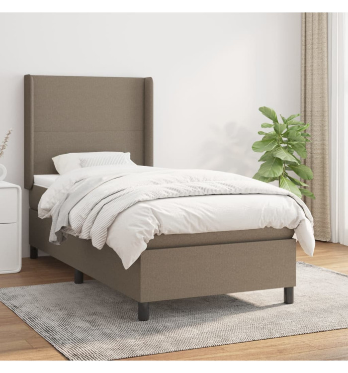 Sommier à lattes de lit avec matelas Taupe 80x200 cm Tissu | Mobilier & Déco
