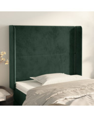 Tête de lit avec oreilles Vert foncé 103x16x118/128 cm Velours | Mobilier & Déco