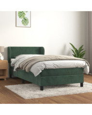 Sommier à lattes de lit et matelas Vert foncé 80x200 cm Velours | Mobilier & Déco