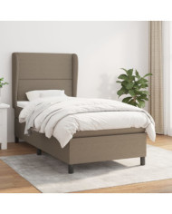 Sommier à lattes de lit avec matelas Taupe 90x190 cm Tissu | Mobilier & Déco