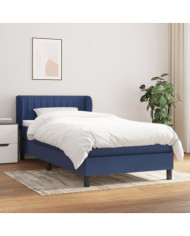 Sommier à lattes de lit avec matelas Bleu 80x200 cm Tissu | Mobilier & Déco