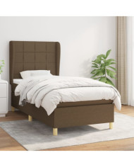 Sommier à lattes de lit avec matelas Marron foncé 100x200 cm | Mobilier & Déco