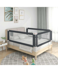 Barrière de sécurité de lit d'enfant Gris foncé 150x25 cm Tissu | Mobilier & Déco