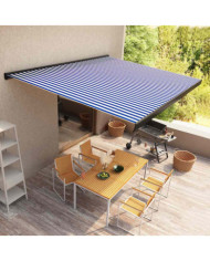 Store à cassette motorisé 400x300 cm Bleu et blanc | Mobilier & Déco