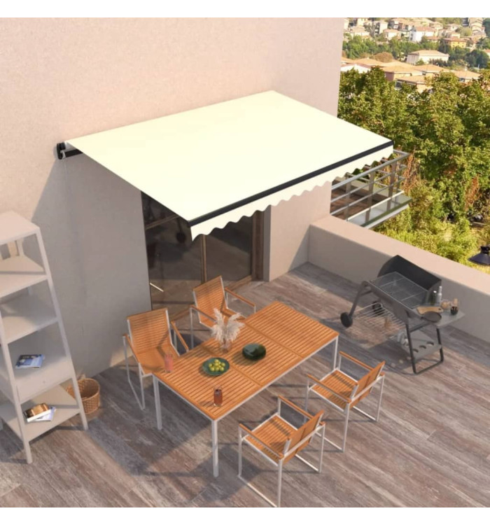 Auvent manuel rétractable 400x350 cm Crème | Mobilier & Déco