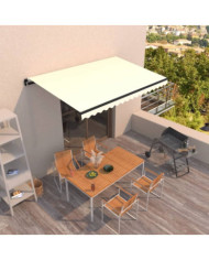 Auvent manuel rétractable 400x350 cm Crème | Mobilier & Déco