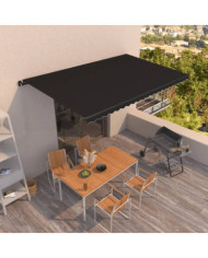 Auvent manuel rétractable 500x350 cm Anthracite | Mobilier & Déco