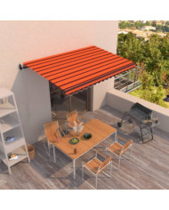 Auvent rétractable automatique 450x350 cm Orange et marron | Mobilier & Déco