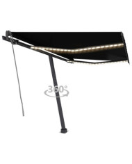 Auvent automatique capteur de vent et LED 350x250 cm Anthracite | Mobilier & Déco