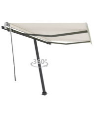 Auvent manuel rétractable sur pied 350x250 cm Crème | Mobilier & Déco
