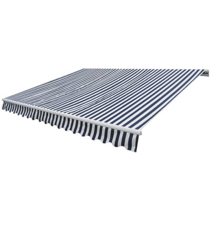 Auvent pliable manuel 300 cm Bleu/blanc | Mobilier & Déco