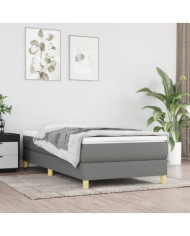Sommier à lattes de lit avec matelas Gris foncé 80x200 cm Tissu | Mobilier & Déco