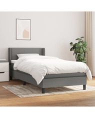 Sommier à lattes de lit avec matelas Gris foncé 80x200 cm Tissu | Mobilier & Déco