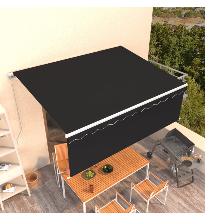 Auvent manuel rétractable avec store 4x3 m Anthracite | Mobilier & Déco