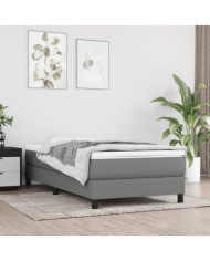 Sommier à lattes de lit avec matelas Gris foncé 80x200 cm Tissu | Mobilier & Déco