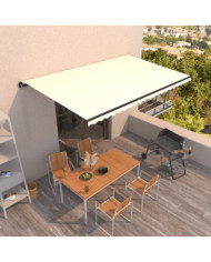 Auvent manuel rétractable 500x300 cm Crème | Mobilier & Déco