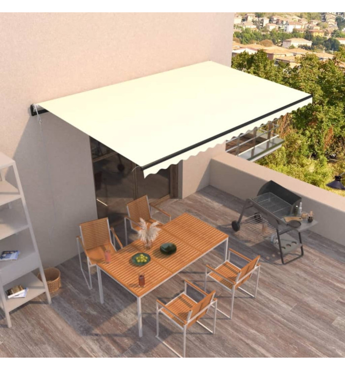 Auvent rétractable automatique 500x350 cm Crème | Mobilier & Déco