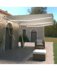 Auvent automatique avec capteur de vent et LED 600x350 cm Crème | Mobilier & Déco