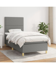 Sommier à lattes de lit avec matelas Gris foncé 80x200 cm Tissu | Mobilier & Déco