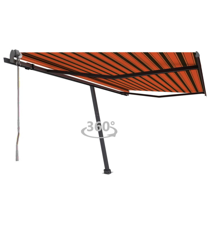 Auvent automatique sur pied 400x350 cm Orange/marron | Mobilier & Déco