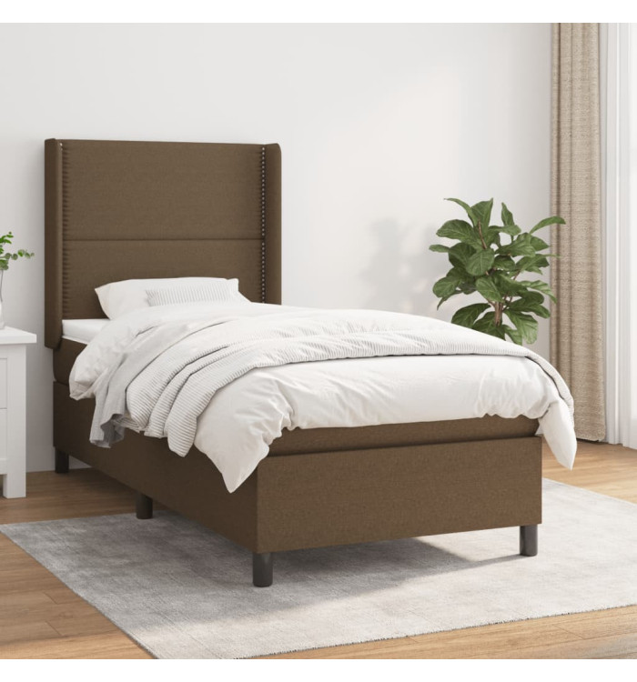 Sommier à lattes de lit avec matelas Marron foncé 90x190 cm | Mobilier & Déco