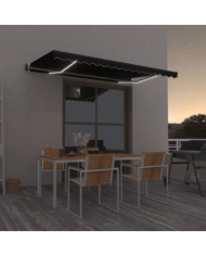 Auvent automatique capteur de vent et LED 400x350 cm Anthracite | Mobilier & Déco