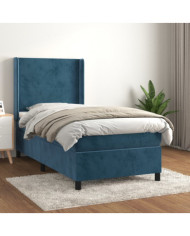 Sommier à lattes de lit avec matelas Bleu foncé 90x190 cm | Mobilier & Déco