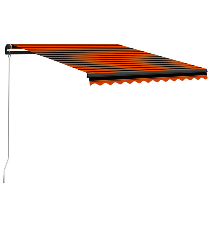 Auvent manuel rétractable 350x250 cm Orange et marron | Mobilier & Déco