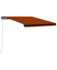 Auvent manuel rétractable 350x250 cm Orange et marron | Mobilier & Déco