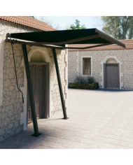 Auvent rétractable automatique et poteaux 3,5x2,5 m Anthracite | Mobilier & Déco
