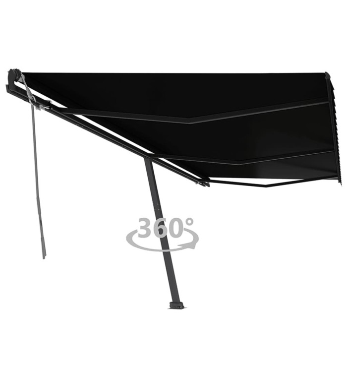 Auvent manuel rétractable sur pied 600x350 cm Anthracite | Mobilier & Déco