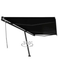 Auvent manuel rétractable sur pied 600x350 cm Anthracite | Mobilier & Déco