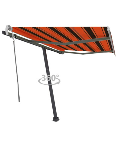 Auvent manuel rétractable sur pied 350x250 cm Orange et marron | Mobilier & Déco