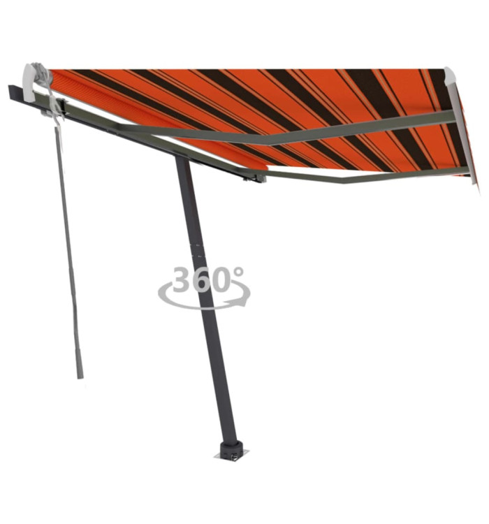Auvent manuel rétractable sur pied 350x250 cm Orange et marron | Mobilier & Déco