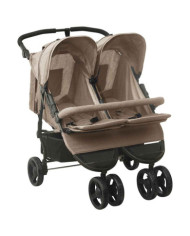 Poussette à deux places Taupe Acier | Mobilier & Déco
