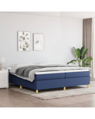 Cadre de lit sans matelas bleu 200x200 cm tissu | Mobilier & Déco