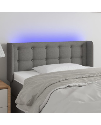 Tête de lit à LED Gris foncé 103x16x78/88 cm Tissu | Mobilier & Déco