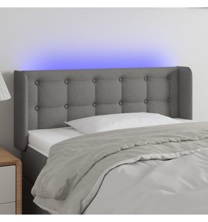 Tête de lit à LED Gris foncé 103x16x78/88 cm Tissu | Mobilier & Déco