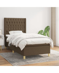 Sommier à lattes de lit avec matelas Marron foncé 100x200 cm | Mobilier & Déco