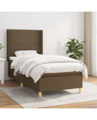 Sommier à lattes de lit avec matelas Marron foncé 100x200 cm | Mobilier & Déco